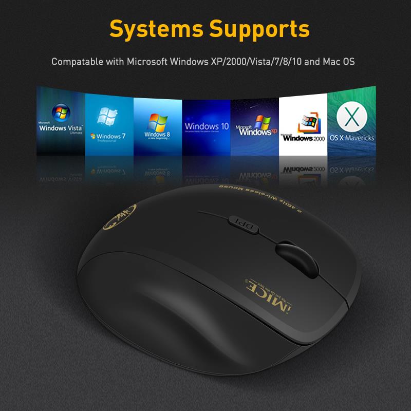 Ergonomic Mouse Wireless Mouse Computer Mouse For PC Laptop 2.4Ghz USB Mini Mause 1600 DPI 6 buttons Optical Mice