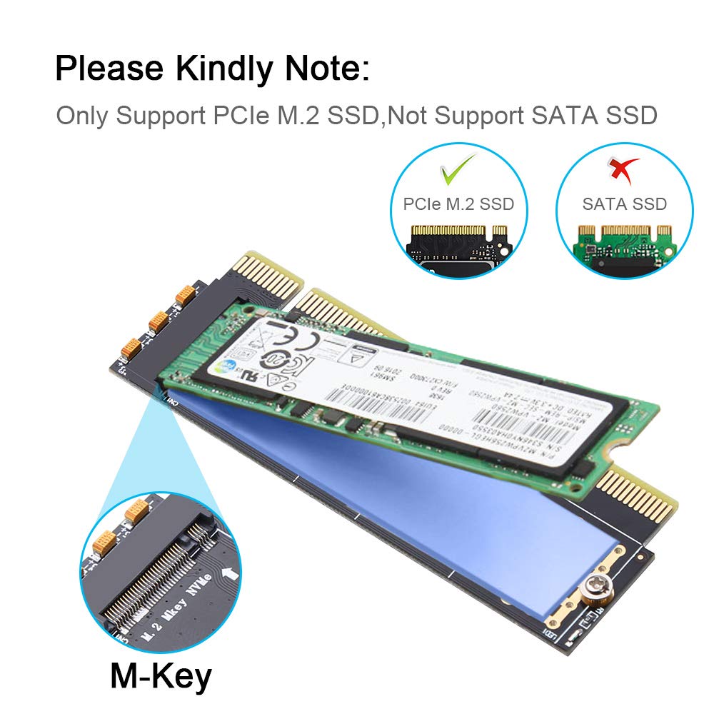 Onvian M.2 NVME Adapter SSD To PCIe Card M.2 Key M Driver With Silicone Cooling Pad Hard Drive Adapter Support PCIe x4x8x16 Slot