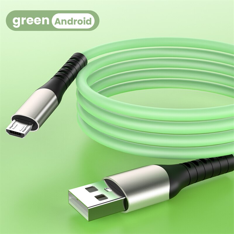 Soft Liquid Silicone 2A Super Fast Charge Cable Micro USB Type C Cable for Samsung Huawei Xiaomi Charging Wire Data Cable Type C