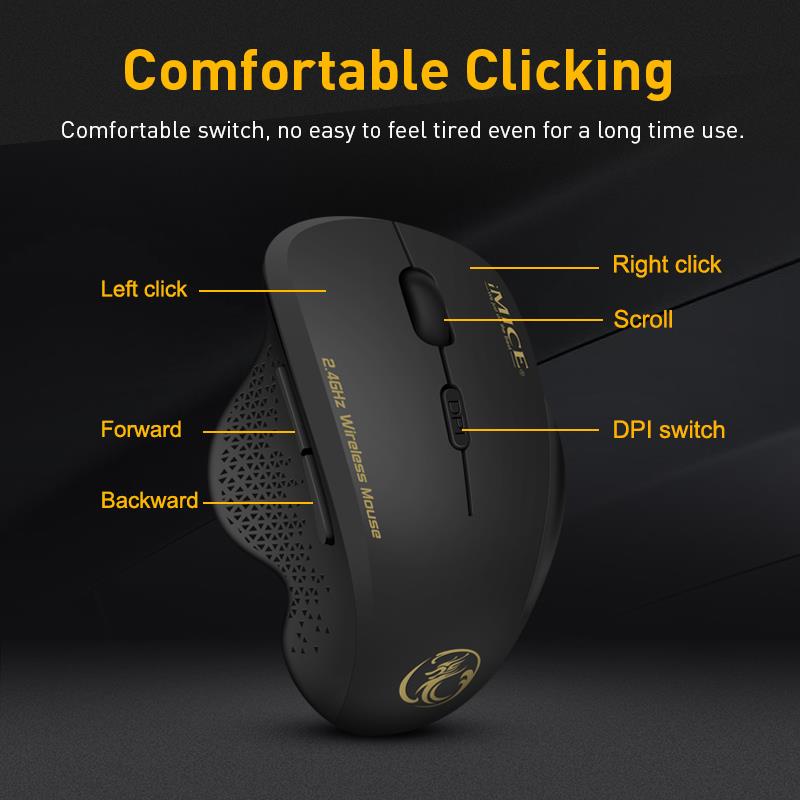 Ergonomic Mouse Wireless Mouse Computer Mouse For PC Laptop 2.4Ghz USB Mini Mause 1600 DPI 6 buttons Optical Mice