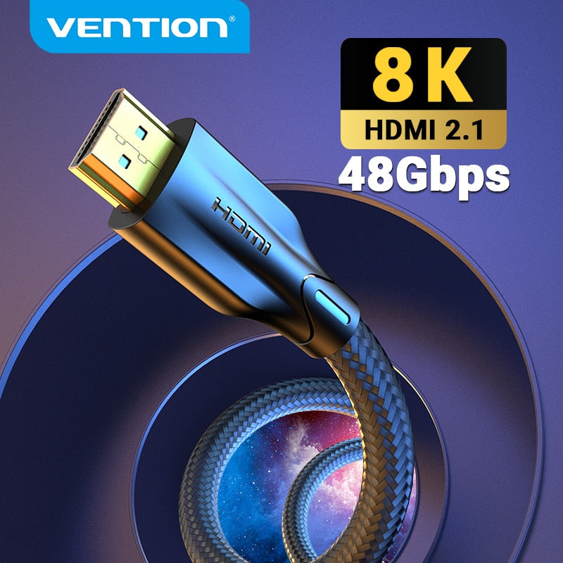 Vention HDMI Cable for Xiaomi Mi Box HDR10+ HDMI 2.1 Cable 8K/60Hz 4K/120Hz for HDMI Splitter RTX 3080 3090 48Gbps TV Cable HDMI