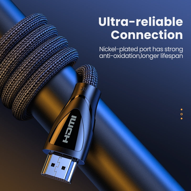 Ugreen 8K@60Hz HDMI 2.1 Cable 4K@120Hz Digital Video 48Gbps HDMI to HDMI Cable for Apple TV HDR10+ PS4 Projector Audio Cabo Cord