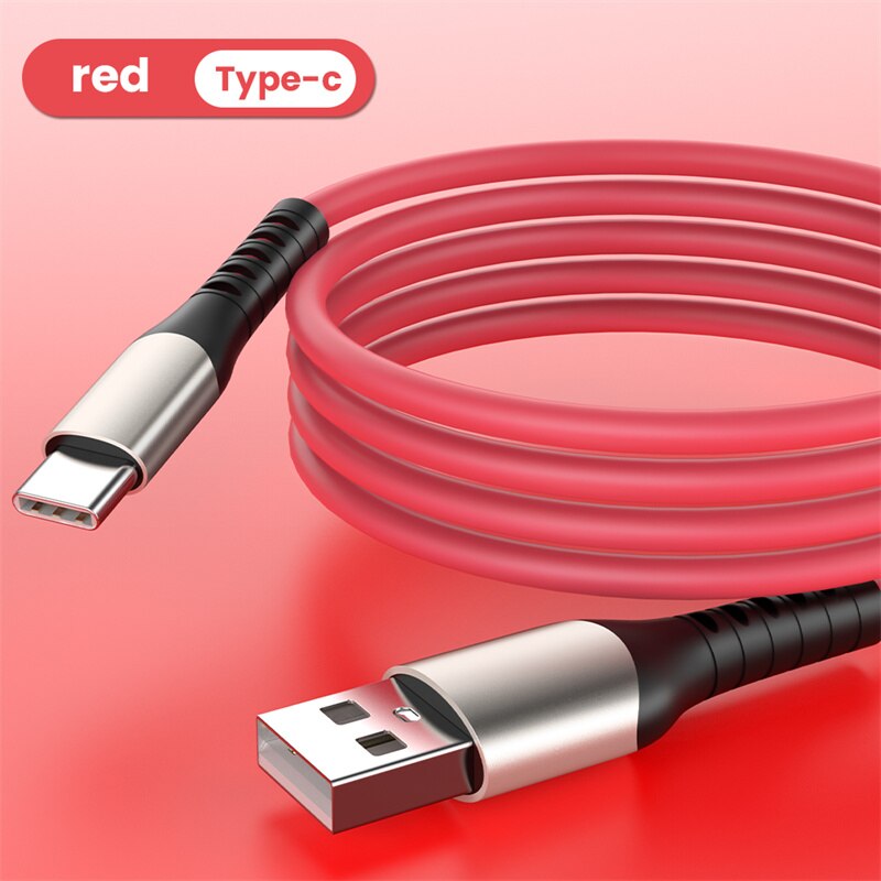 Soft Liquid Silicone 2A Super Fast Charge Cable Micro USB Type C Cable for Samsung Huawei Xiaomi Charging Wire Data Cable Type C