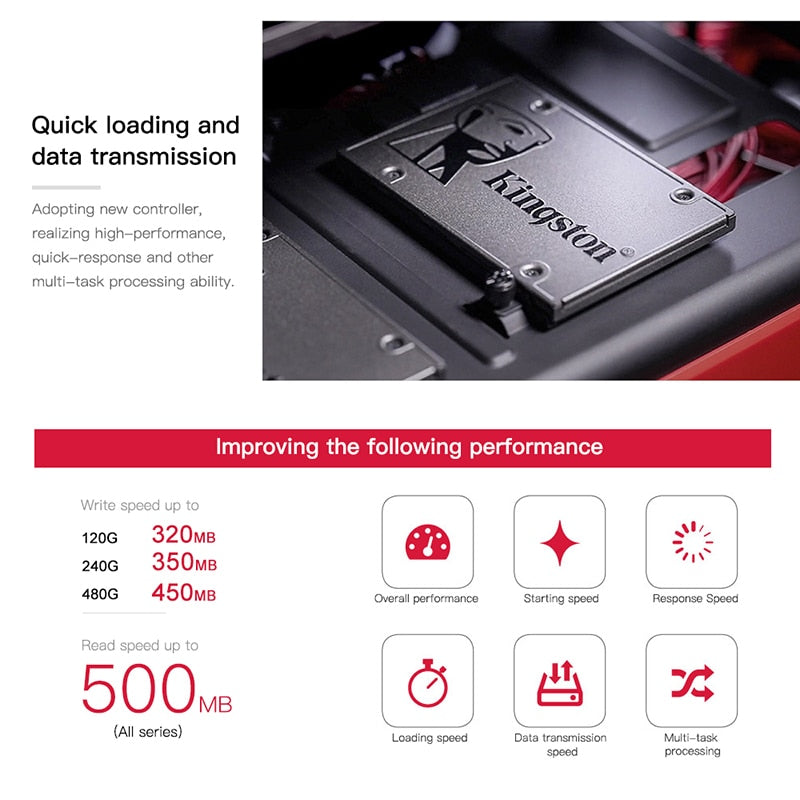 Kingston Digital A400 SSD 120GB 240GB 480GB SATA 3 2.5 inch Internal Solid State Drive HDD Hard Disk HD SSD 240 gb Notebook PC