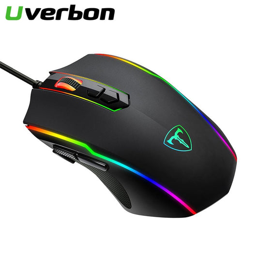 Mute Wired Gaming Mouse 1600 DPI Optical 6 Button USB Mouse With RGB BackLight Mute Mice For Desktop Laptop Computer Gamer Mouse