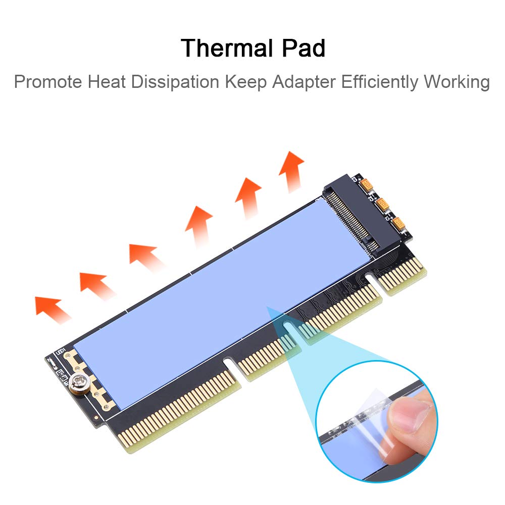 Onvian M.2 NVME Adapter SSD To PCIe Card M.2 Key M Driver With Silicone Cooling Pad Hard Drive Adapter Support PCIe x4x8x16 Slot