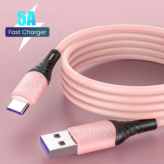 Color USB Data Cable 5A Type C Cable For Samsung s10 USB C Fast Charging Cable 1m/2m USB-C Type-C Quick Cable For Huawei Xiaomi