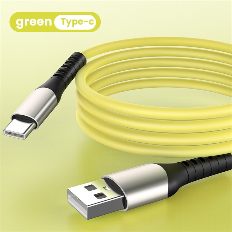 Soft Liquid Silicone 2A Super Fast Charge Cable Micro USB Type C Cable for Samsung Huawei Xiaomi Charging Wire Data Cable Type C