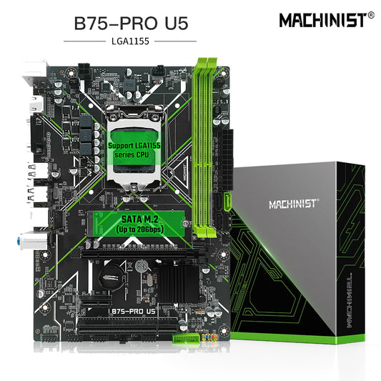 MACHINIST Motherboard B75 LGA 1155 Support Intel i3/i5/i7 Series CPU DDR3 Desktop Memory With Sound Card USB3.0 NGFF M.2 B75-PRO