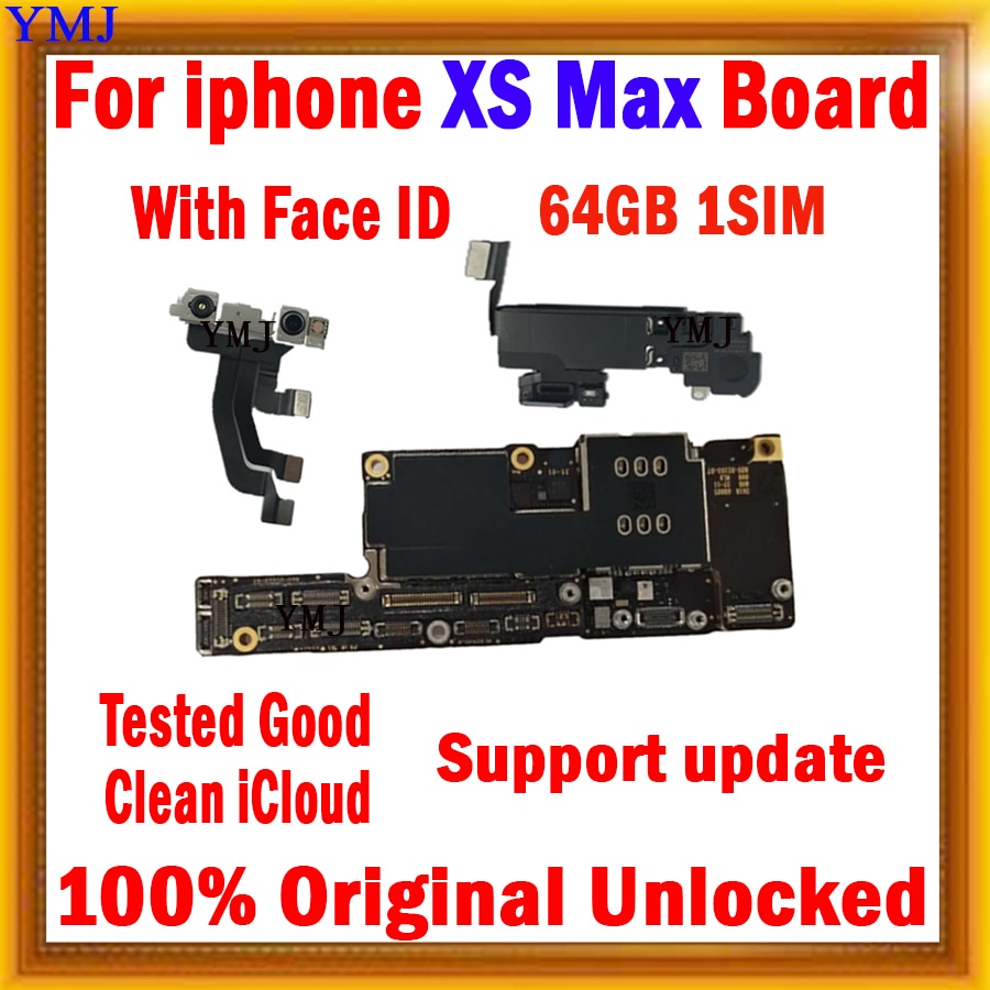 64GB 128GB 256GB With/No Face ID for iPhone X XR XS Max Motherboard No ID Account Logic board Support update Tested Plate