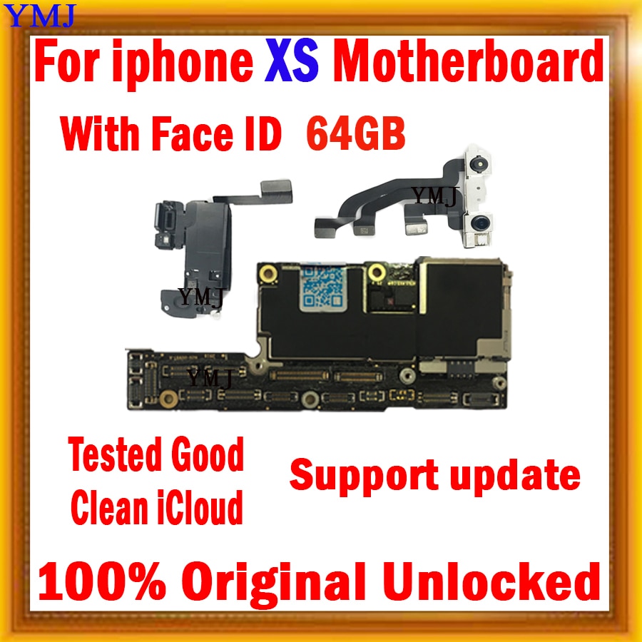 64GB 128GB 256GB With/No Face ID for iPhone X XR XS Max Motherboard No ID Account Logic board Support update Tested Plate