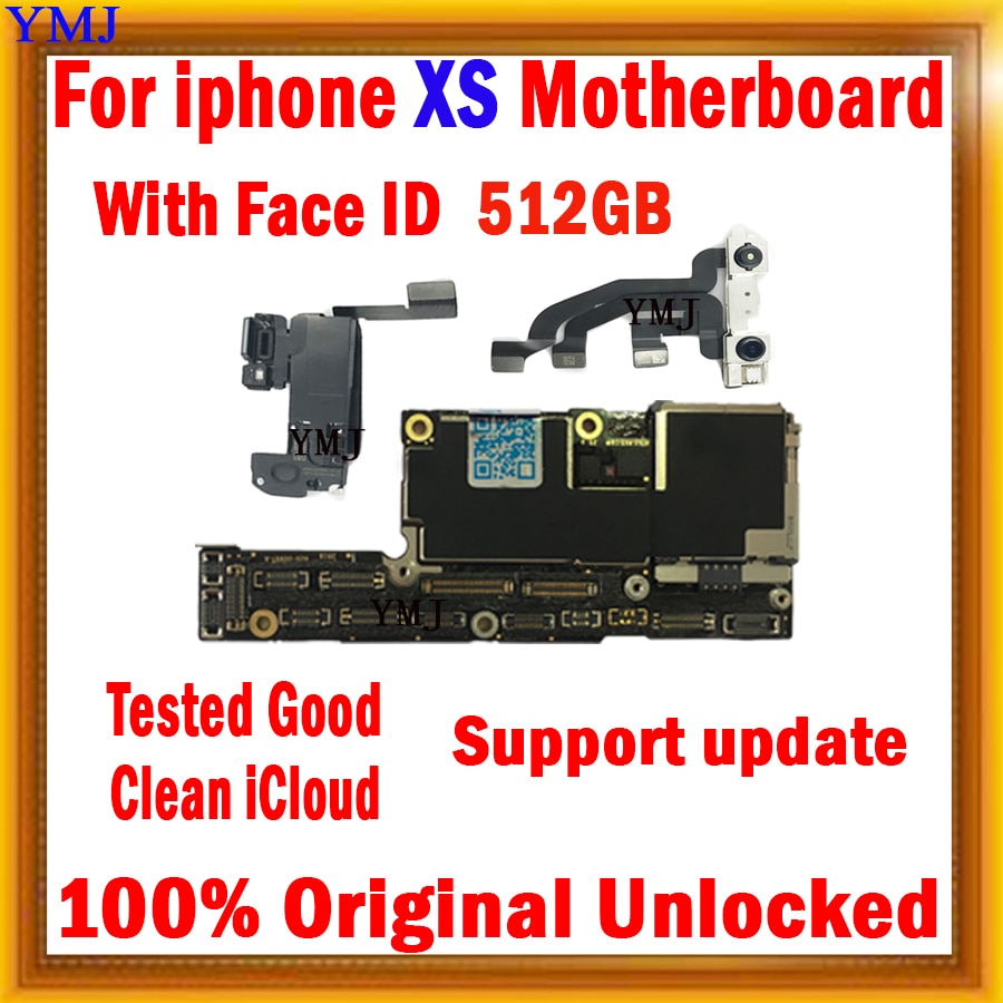 64GB 128GB 256GB With/No Face ID for iPhone X XR XS Max Motherboard No ID Account Logic board Support update Tested Plate