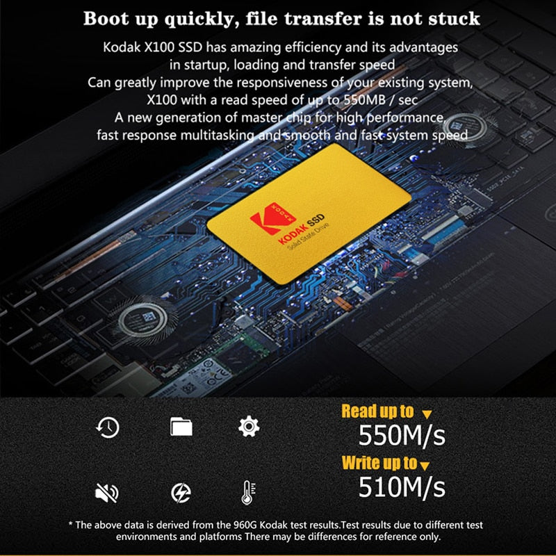 Original KODAK X100 2.5 INCH SATA3 120GB SSD Disk HDD SATA III 480GB Metal Internal Solid State Hard Drive for Laptop Computer