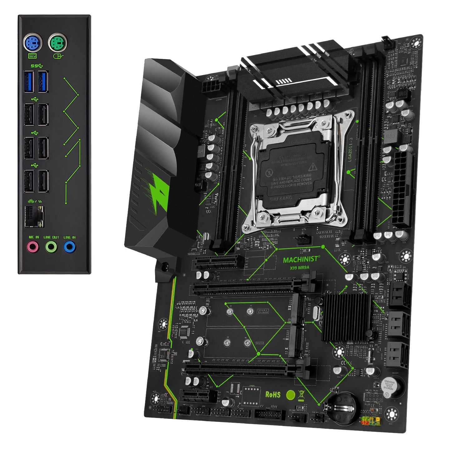 MACHINIST X99 Kit Motherboard LGA 2011-3 Set With Xeon E5 2666 V3 CPU 16GB=2*8G DDR4 2666Mhz RAM Four-channel SATA  M.2 MR9A