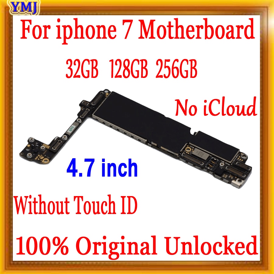 32GB 128GB 256GB For iPhone 7 4.7&quot;Motherboard With/No Touth ID,100% Original Unlock Free icloud Logic Board Support update &amp; 4G