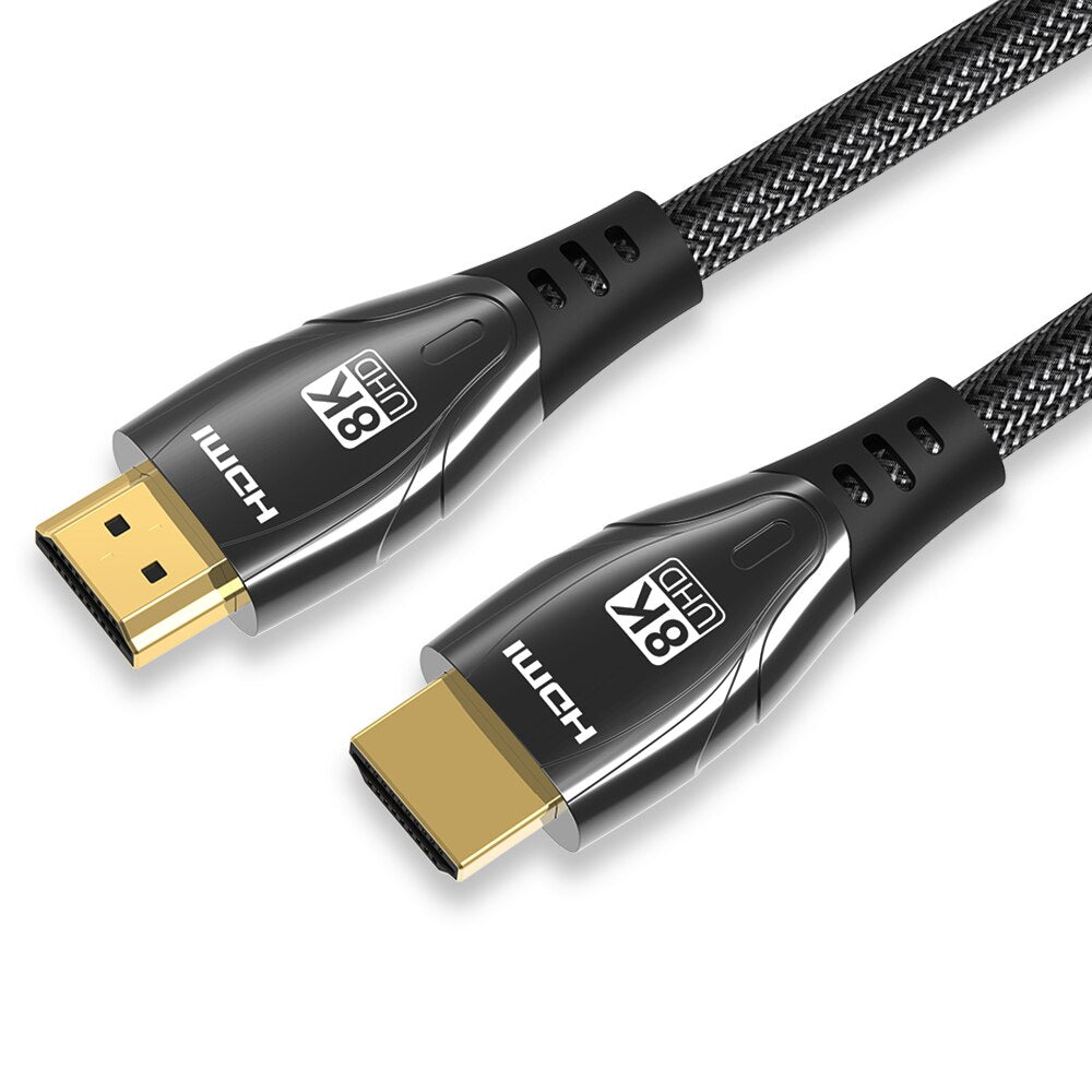 LMCNZZ HDMI 2.1 Cable Zinc Alloy Model HDMI Cable 8K 60Hz 4K 120Hz 48Gbps HDR Adapter For PS4 PS5 RTX 3080 Video PC Laptop TV