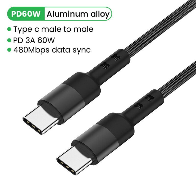 100W USB C To USB Type C PD Cable QC4.0 5A Type-c Cable For Xiaomi Samsung Oneplus Macbook iPad Smartphone Line Data Sync Cable