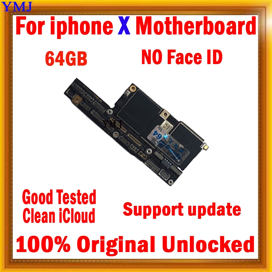 64GB 128GB 256GB With/No Face ID for iPhone X XR XS Max Motherboard No ID Account Logic board Support update Tested Plate