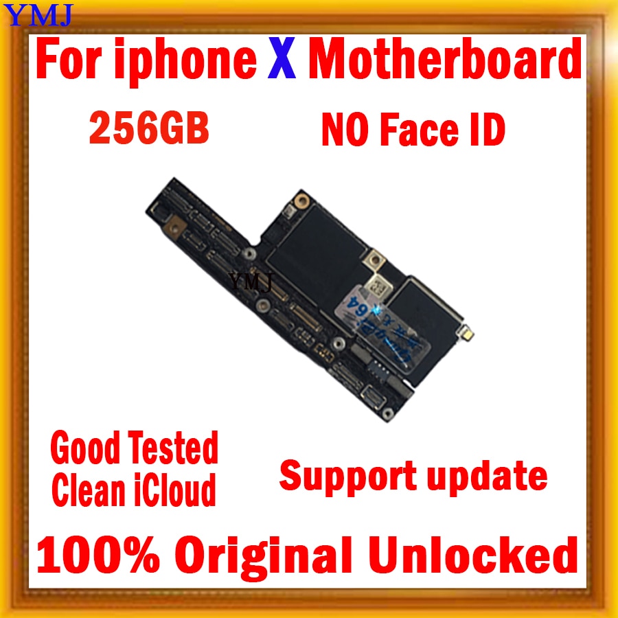 64GB 128GB 256GB With/No Face ID for iPhone X XR XS Max Motherboard No ID Account Logic board Support update Tested Plate