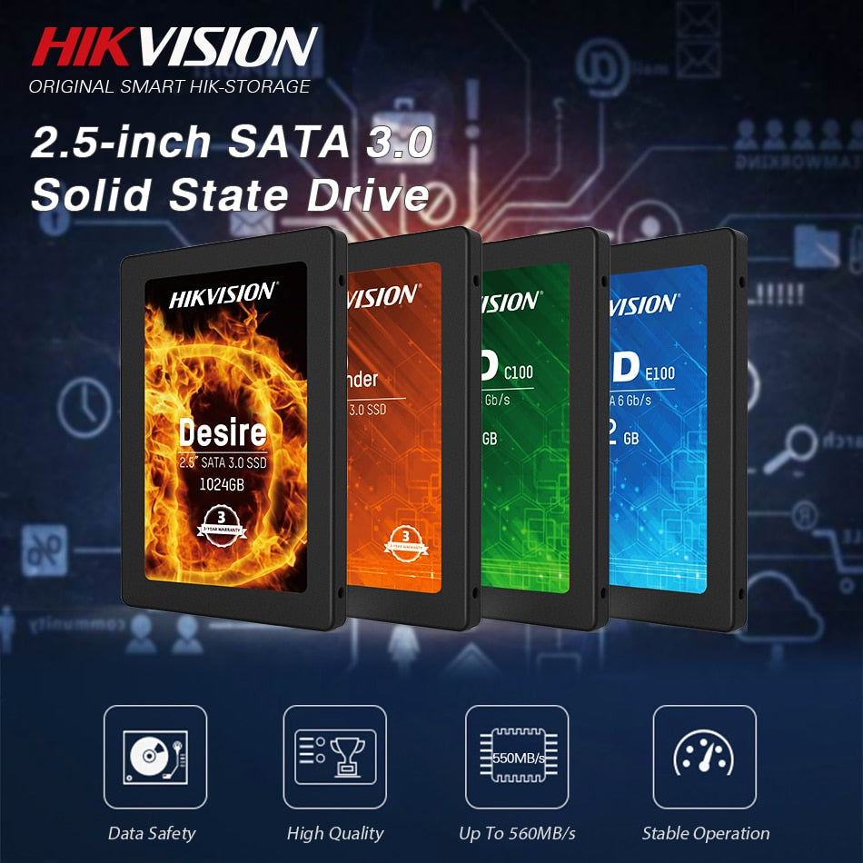 Hikvision SSD Solid State Disk 120GB 240GB 480GB 960GB 128GB 256GB 512GB 1024GB 1TB 2.5inch Internal SATAⅢ 3.0 for PC Laptop Mac